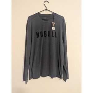 NWT! NOBULL Men's XL Long Sleeve Performance Training Shirt Charcoal Gray
